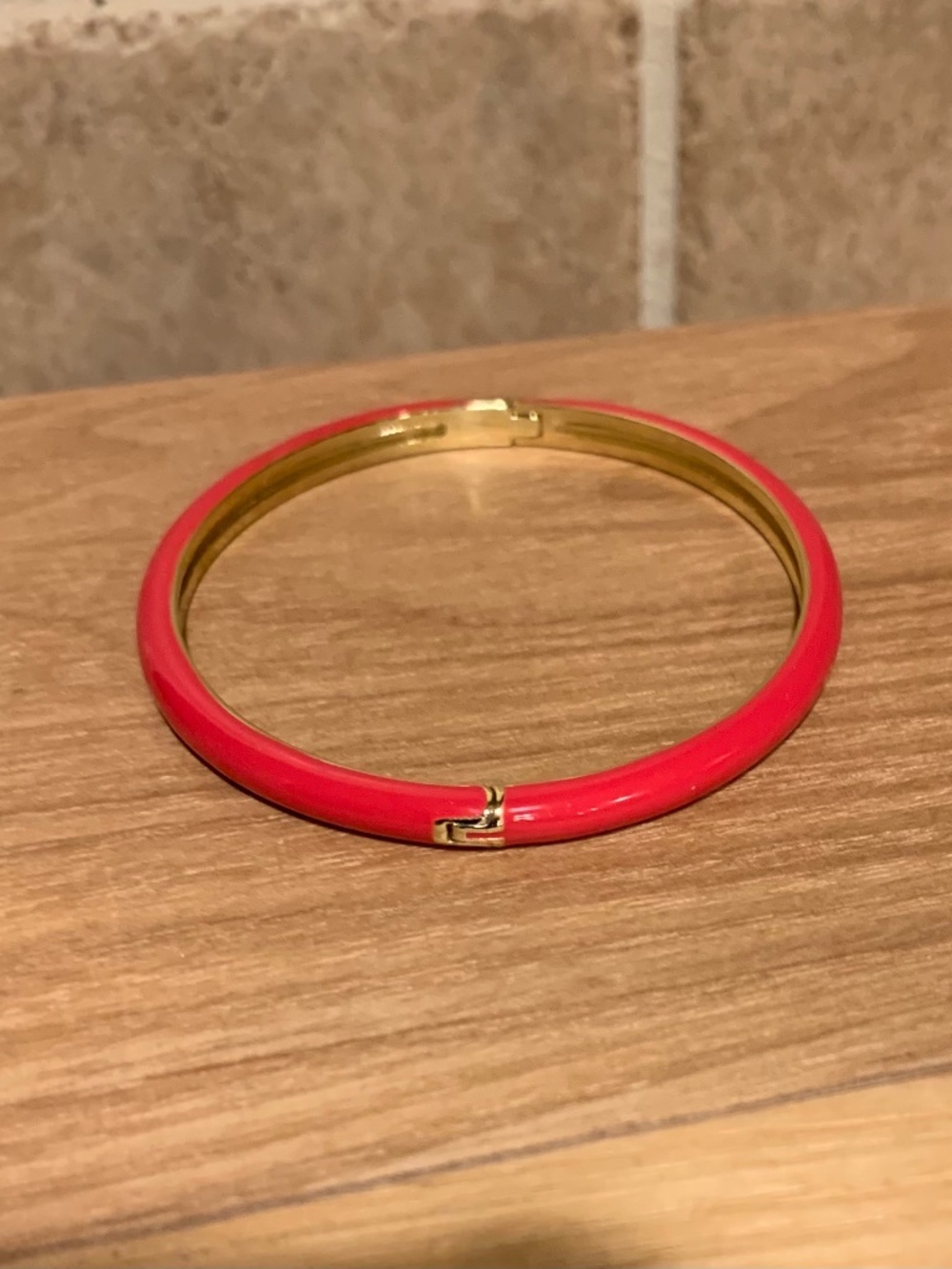 Gorjana Pink Enamel Hinged Bangle Bracelet - Picture 7 of 7